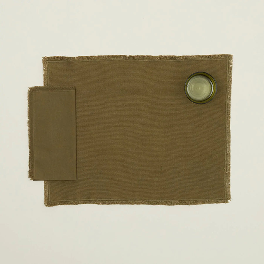 Olive Cotton Napkin, Set of 4